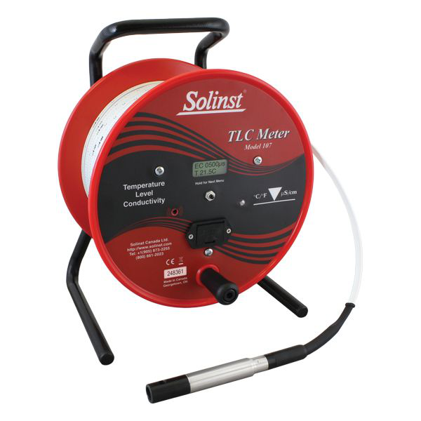 Medidor (temperatura / nivel de agua / conductividad) con sonda de 3/4 "e incrementos métricos, 60 m Solinst 107 TLC 110312