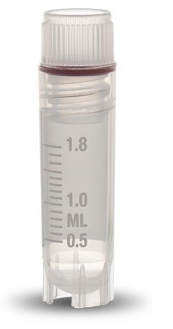 Cryovial Simport T301-2, diseño de rosca interna con junta tórica de silicona, 1000 unidades/caja - 2 ml, 12,5 x 49 mm