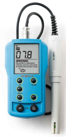 Medidor portátil de pH, conductividad eléctrica, TDS y temperatura Hanna Instruments HI9811-51