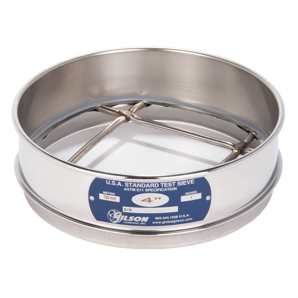 Tamiz de 8", Acero inoxidable, altura completa, 4" Gilson V8SF 4"