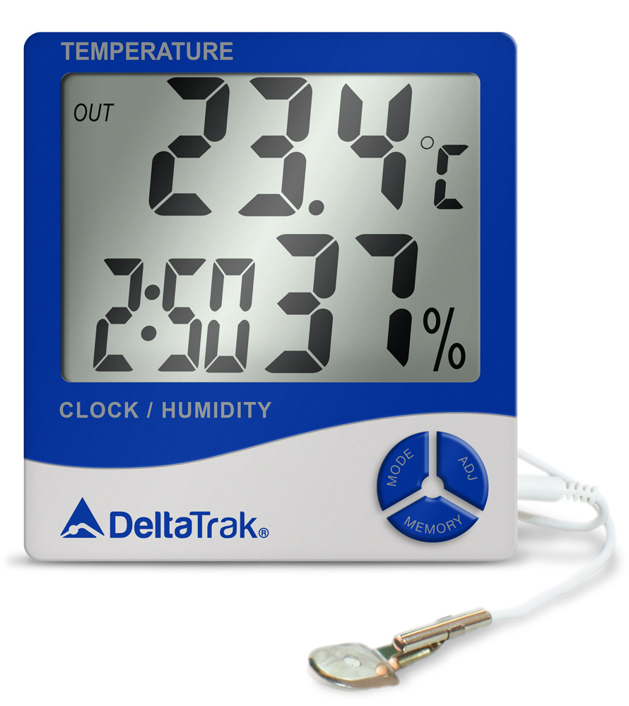Termohigrómetro de montaje en pared con pantalla