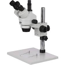 Microscopio estereoscópico trinocular con zoom AmScope serie SM-1T, aumento de 7X a 45X