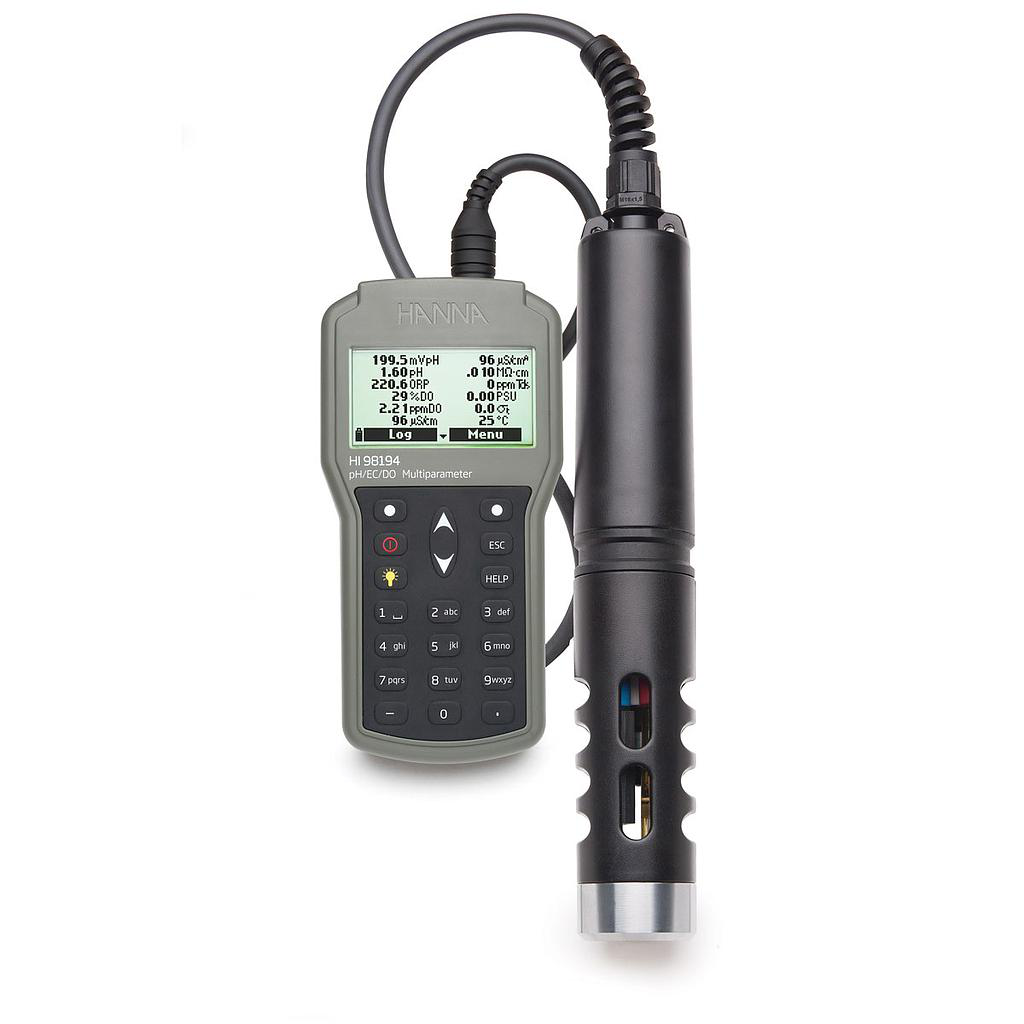Multiparámetro pH / ORP / CE / TDS / Salinidad / OD / Presión / Temperatura con cable de 40 m Hanna Instruments HI98194/40