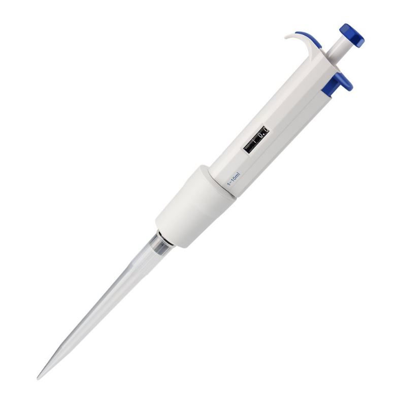 Pipeta mecánica ajustable de laboratorio, monocanal, marca Four E’s Scientific, rango 1–10 mL