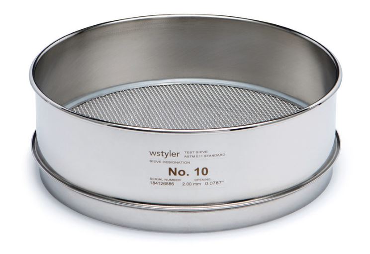 Tamiz 1/2", 12.5 mm, 8" Full Height inoxidable W.S. Tyler 5182