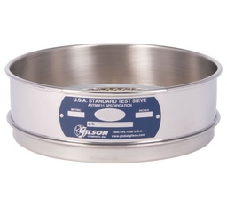 Tamiz 8” Acero Inoxidable, altura completa 1/4" (6.3 mm) Gilson V8SF 1/4"