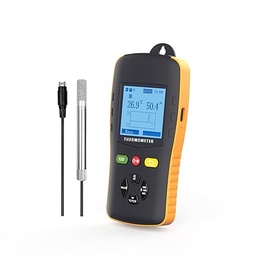 Registrador de datos de temperatura y humedad con punto de rocío y bombilla húmeda, grabadora digital de temperatura USB con sonda