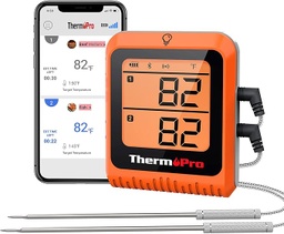 Termómetro Inalámbrico para Carne, Bluetooth Doble Sondas Recargable
