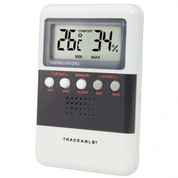 Termohigrómetro trazable 98766-84 con memoria y calibración, 25 a 95%, 32 a 122 °F